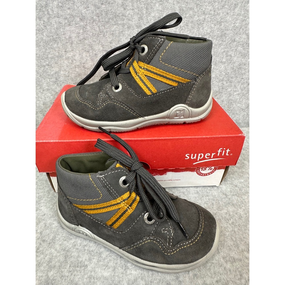 Superfit Kids Gray Suede Leather Ankle Boots Toddler Size US7 /EU23